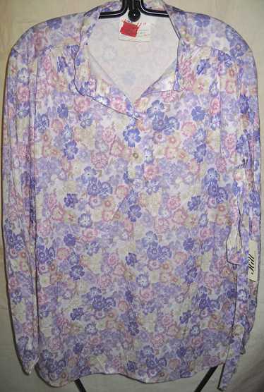 Society Hill Mandarin Collar Flowers Vintage LS W… - image 1