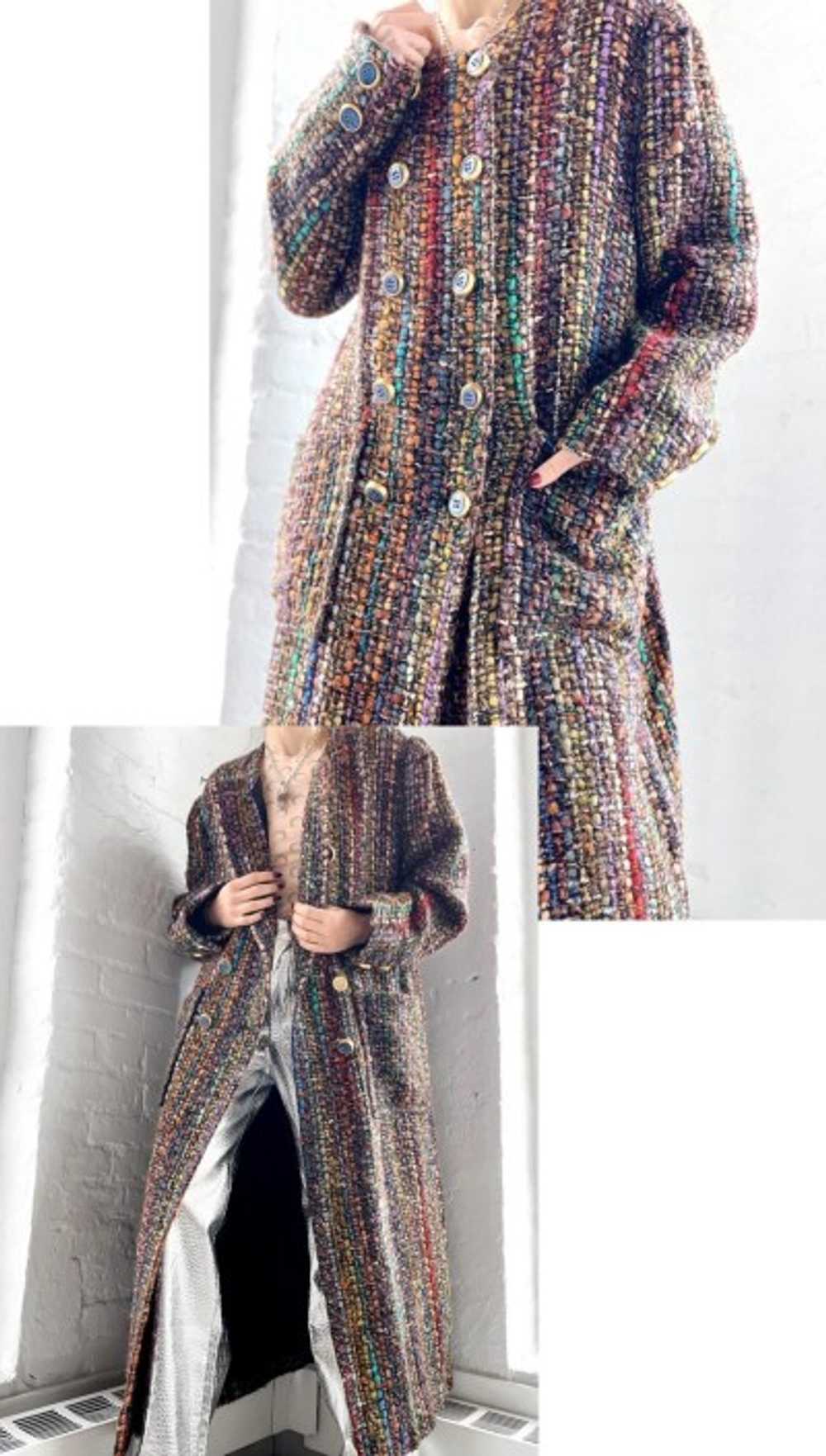 artisan rainbow tweed pea coat - image 2