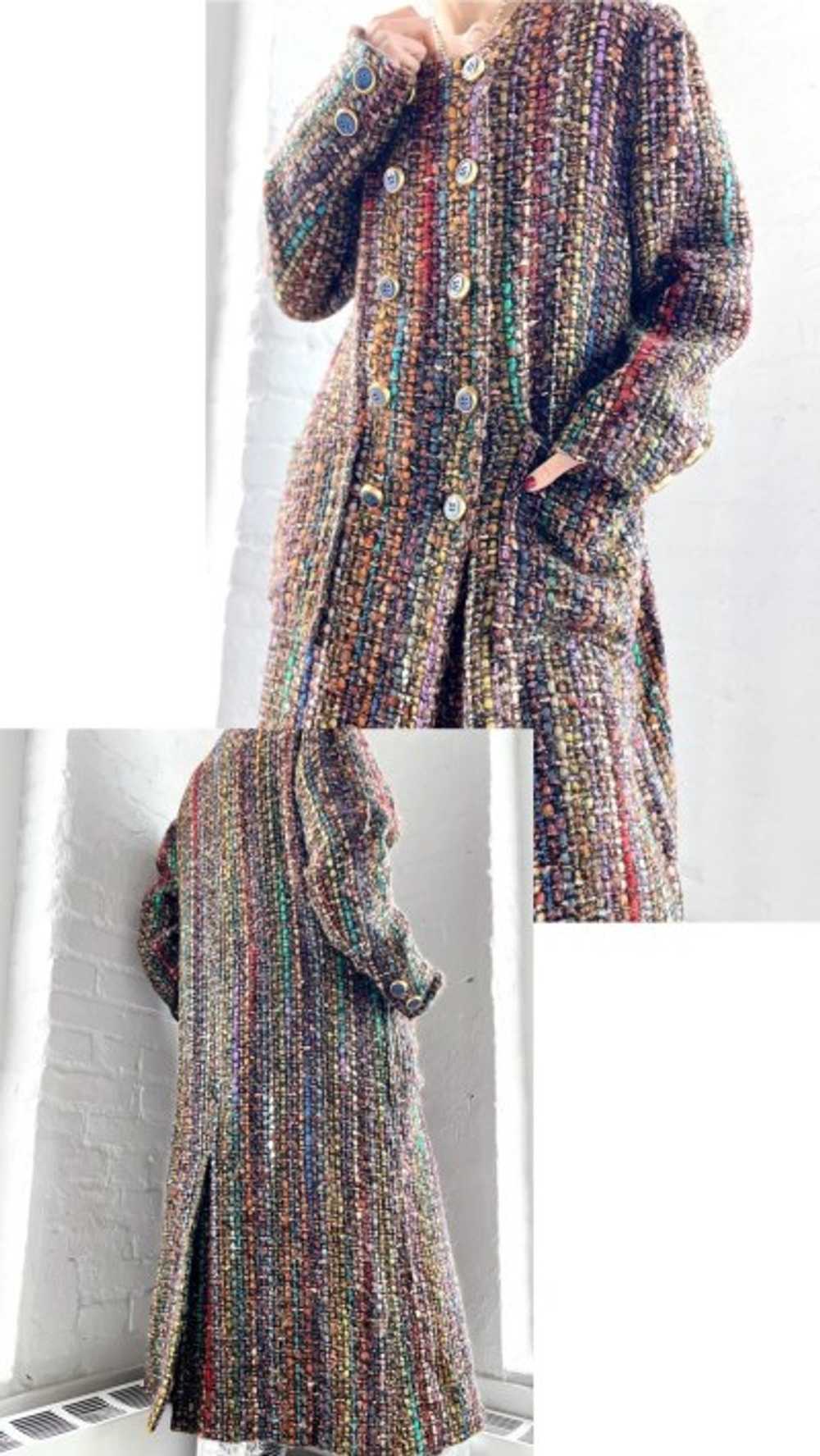 artisan rainbow tweed pea coat - image 3
