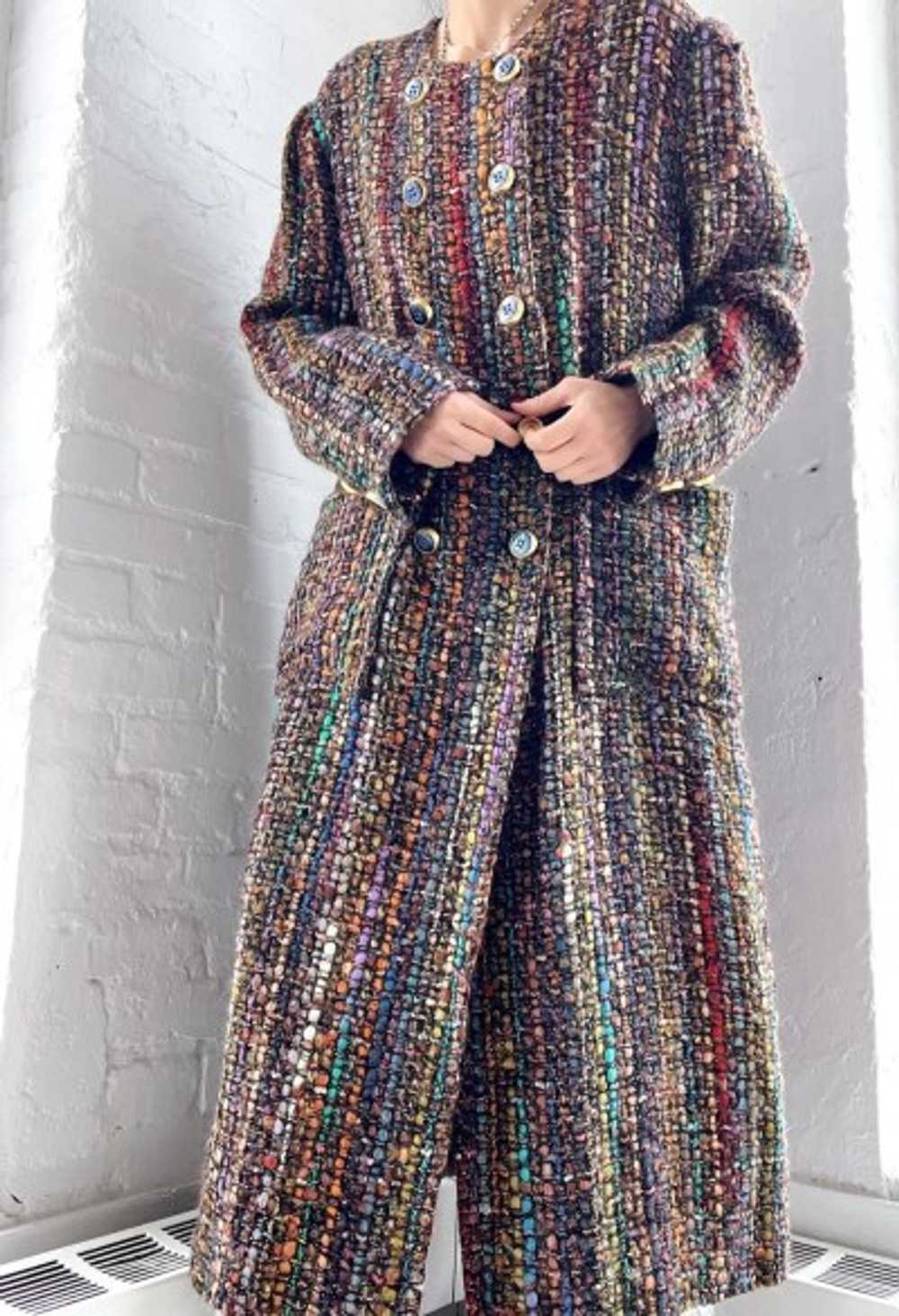 artisan rainbow tweed pea coat - image 4