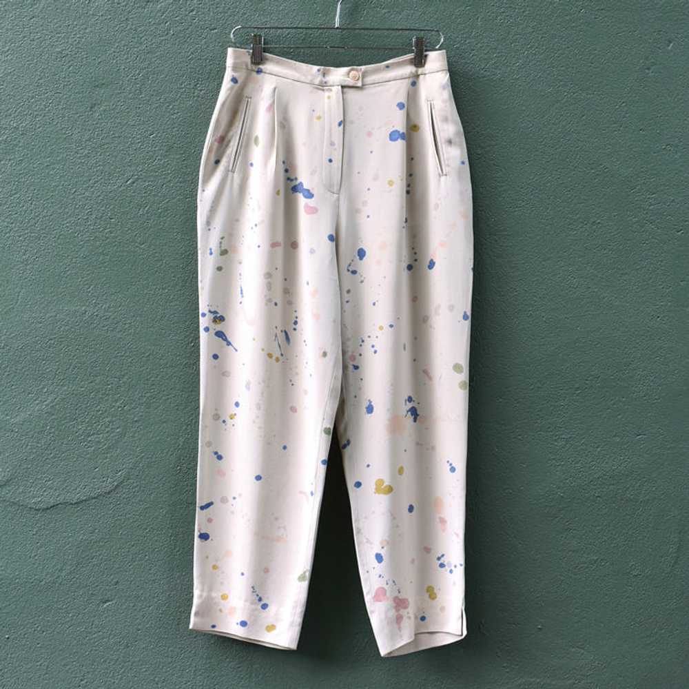 hand-painted vintage silk pants (l) - image 1