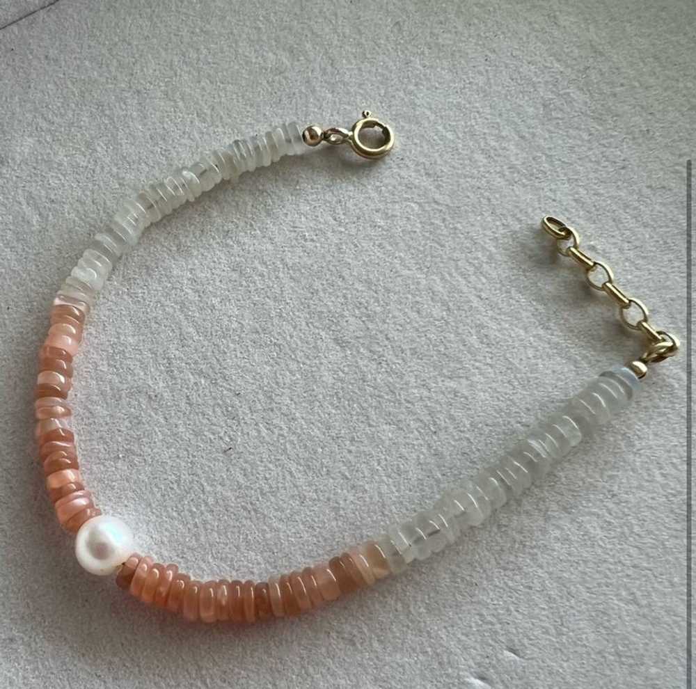 Encirkled Jewelry Encirkled Peach Moonstone Brace… - image 2