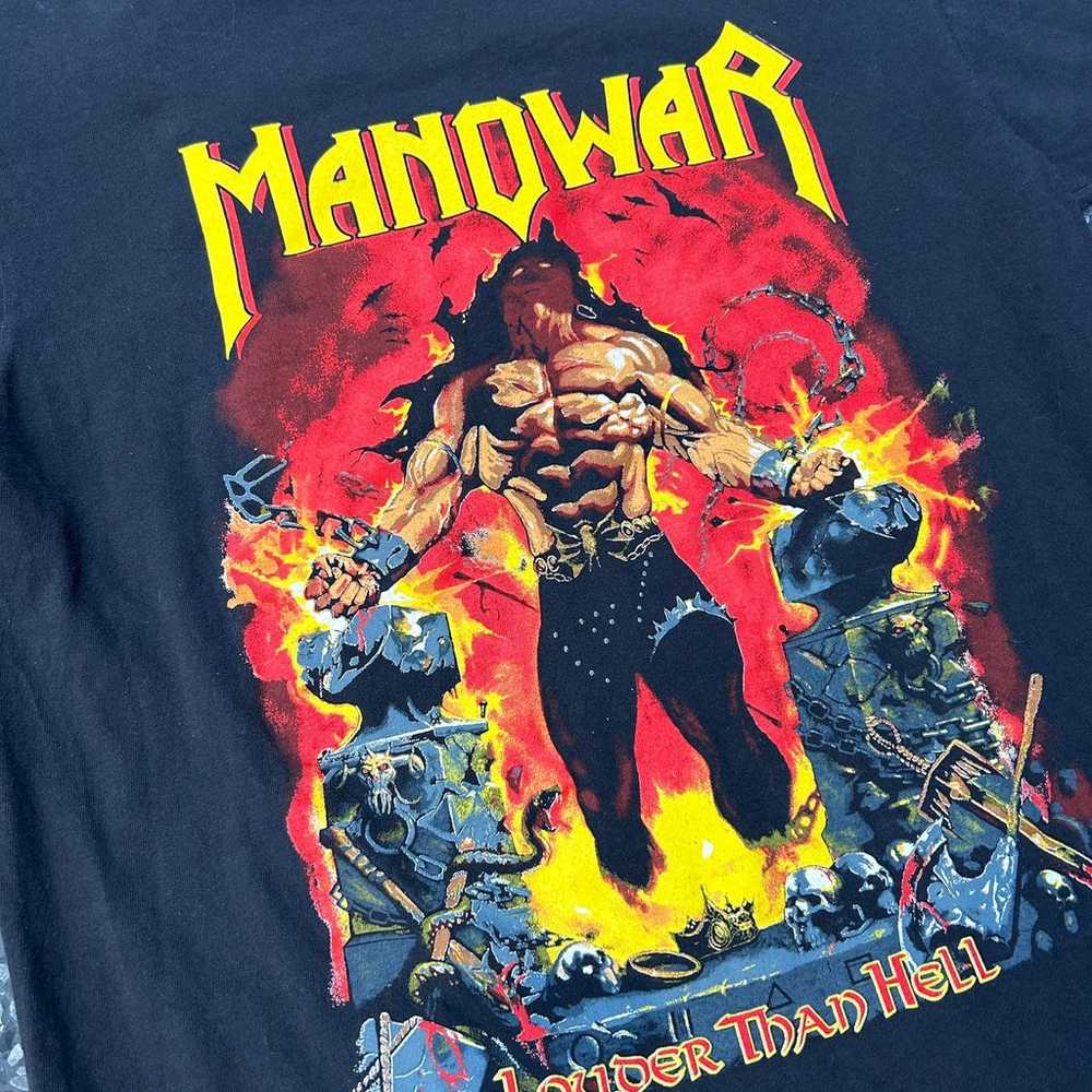 Vintage 90's Manowar Louder Than Hell Born to Roc… - image 3
