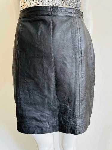 Y2K Wilsons Leather Black Mini Skirt - image 1