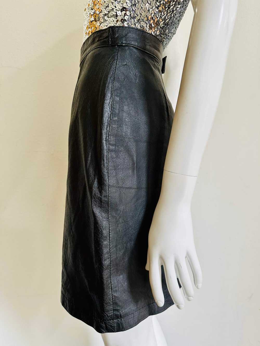 Y2K Wilsons Leather Black Mini Skirt - image 2