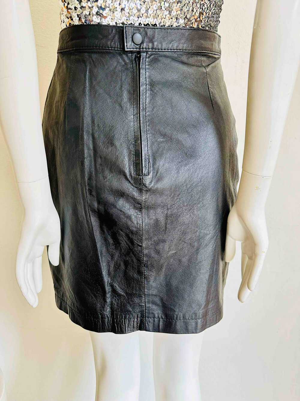 Y2K Wilsons Leather Black Mini Skirt - image 3