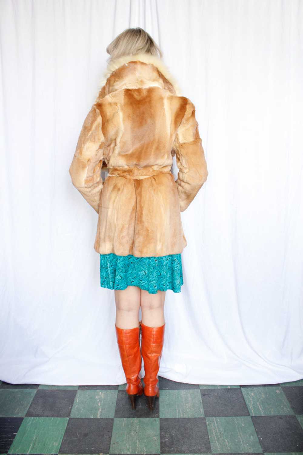 1970s Blonde Mink Fur Wrap Coat - M/L - image 3