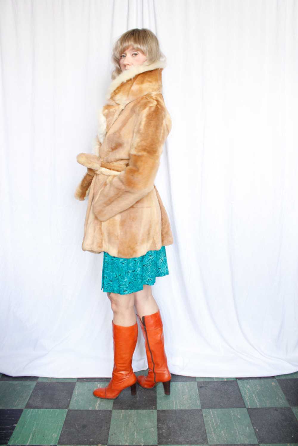 1970s Blonde Mink Fur Wrap Coat - M/L - image 4