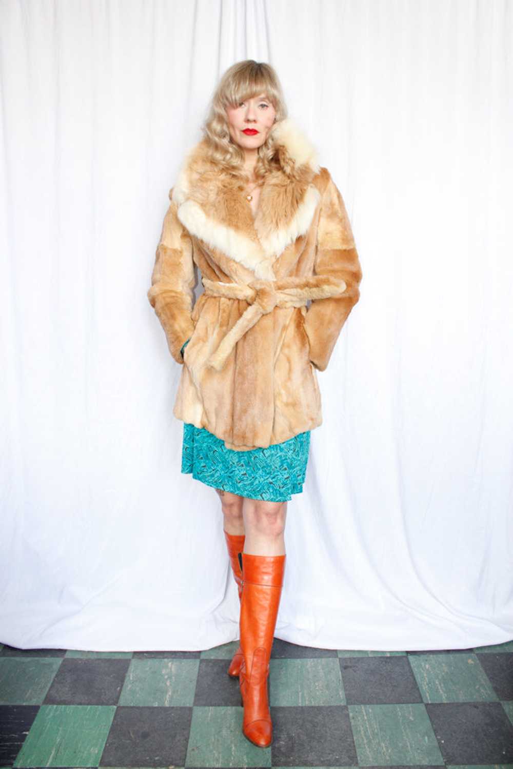 1970s Blonde Mink Fur Wrap Coat - M/L - image 6