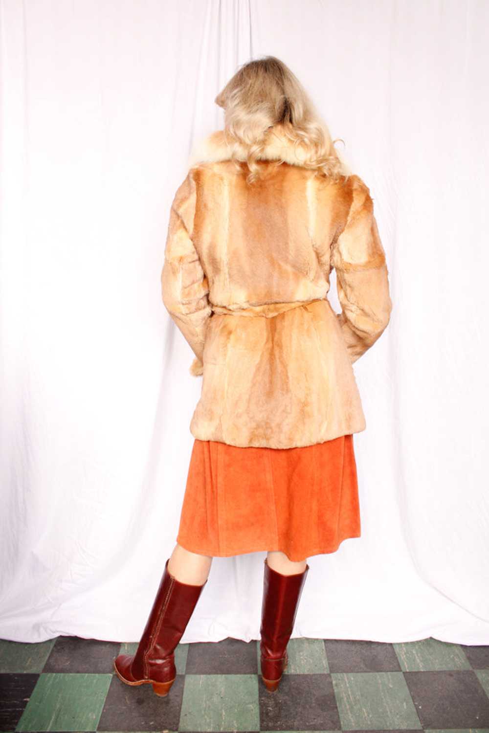 1970s Blonde Guanaco Fur Wrap Coat - M/L - image 6