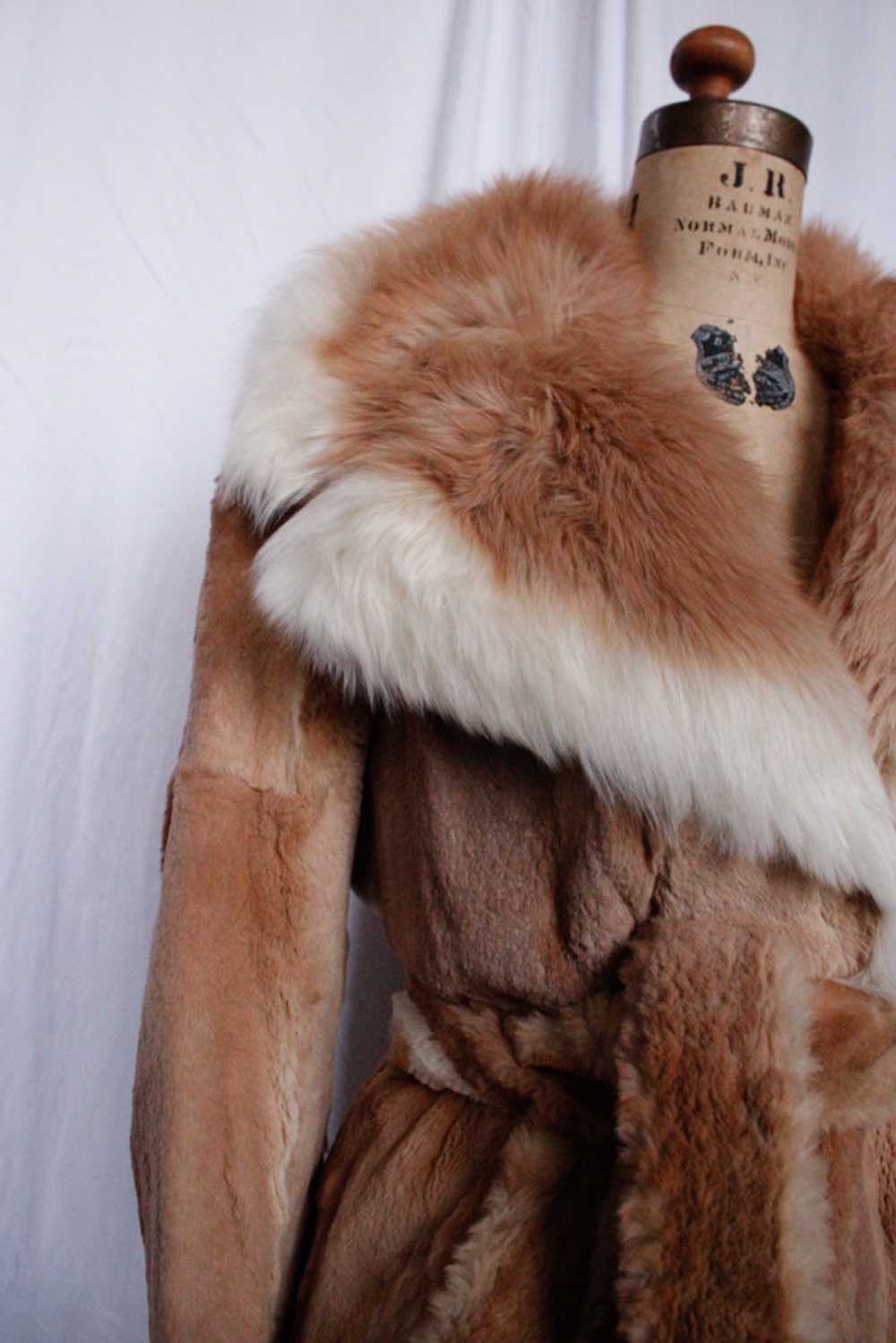 1970s Blonde Guanaco Fur Wrap Coat - M/L - image 8