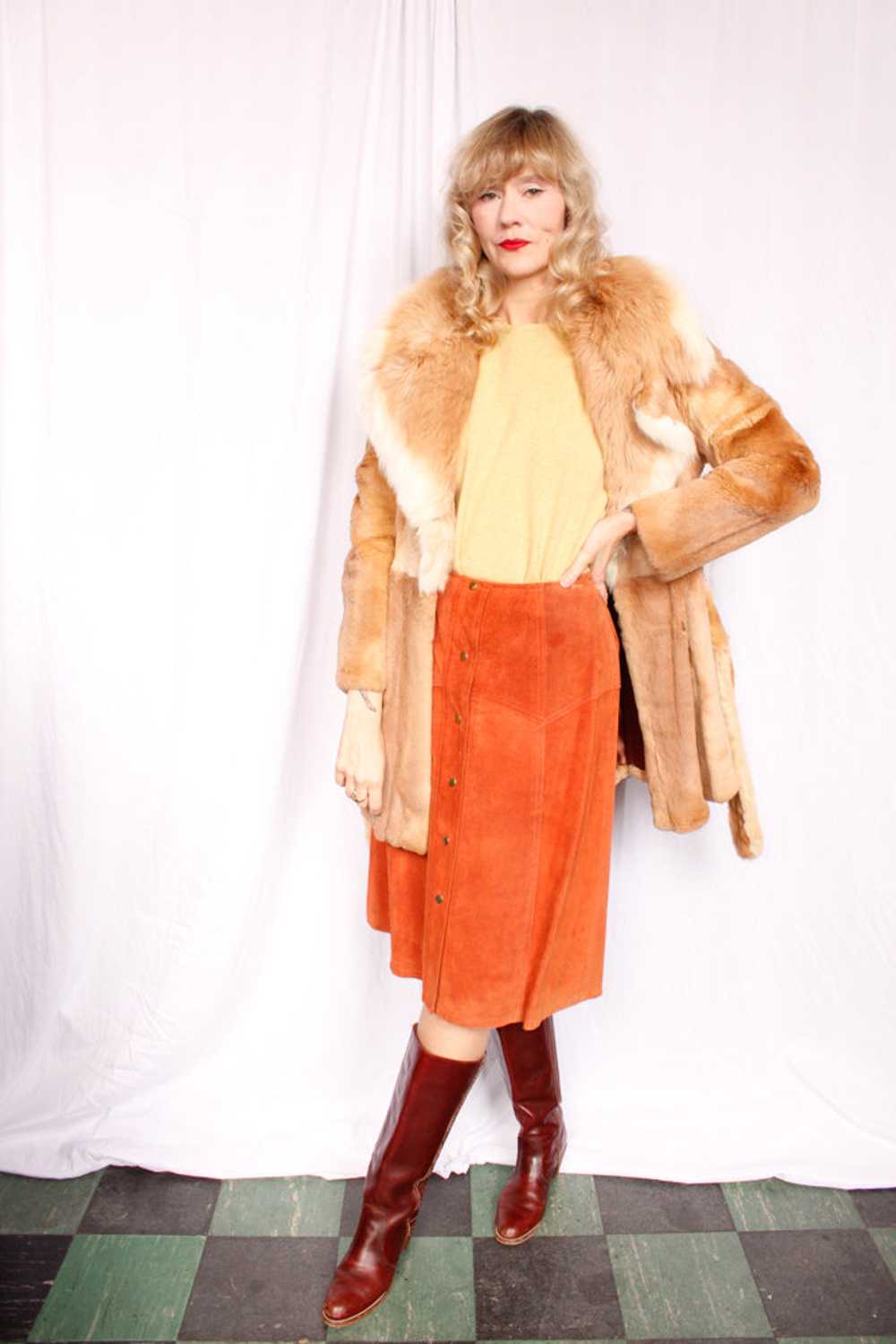 1970s Blonde Guanaco Fur Wrap Coat - M/L - image 9