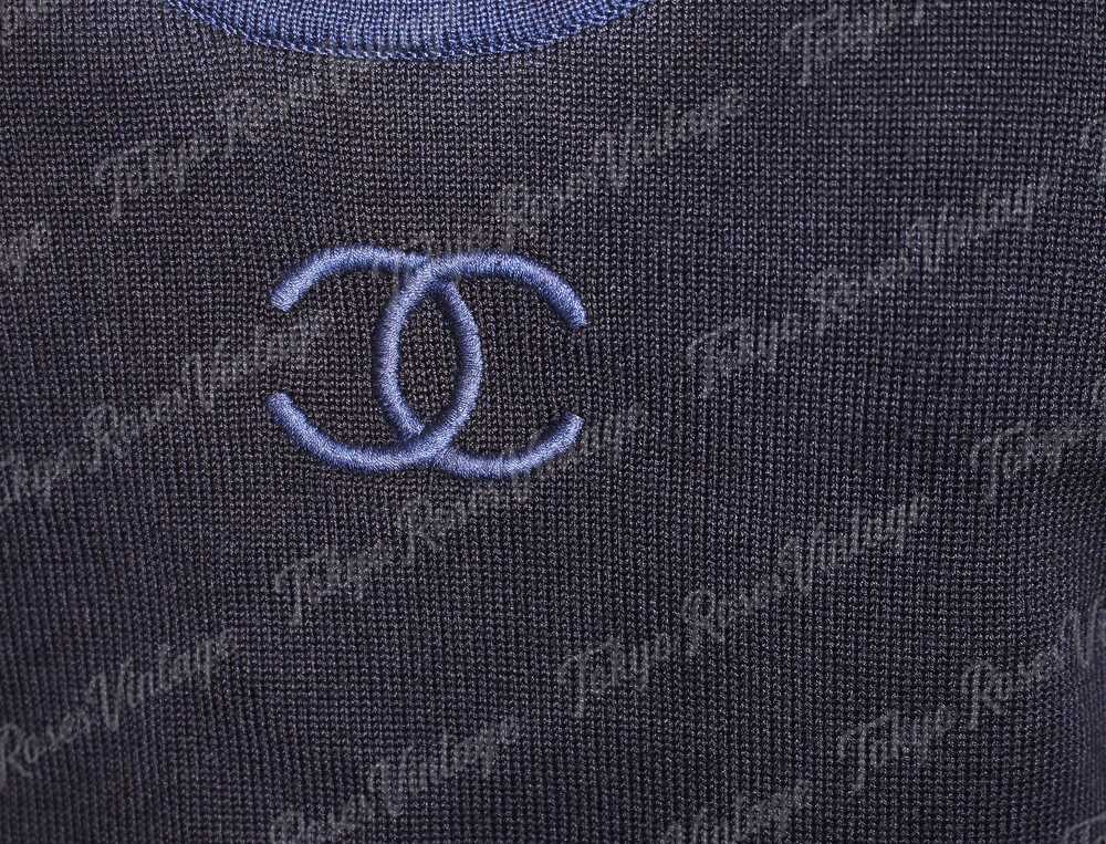 Chanel Navy Knit Dress CC Logo - image 2