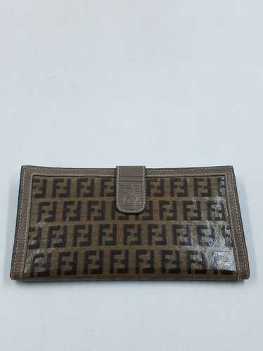 Authentic Fendi FF Brown Zucca Long Wallet