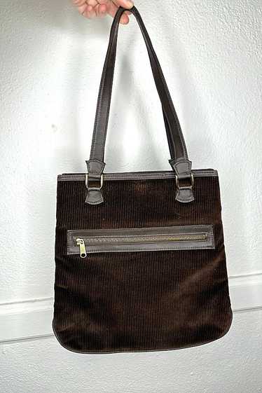 Vintage 1970s Brown Corduroy Purse Selected by Che