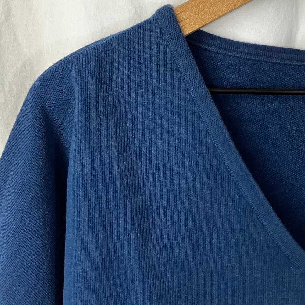 Esby Blue Cotton V Neck Sunset Pullover Top - image 2