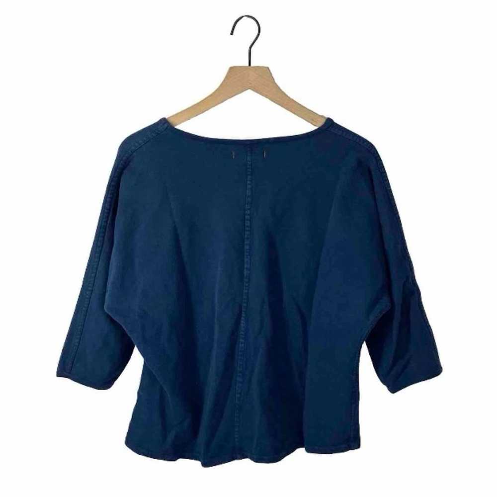 Esby Blue Cotton V Neck Sunset Pullover Top - image 3