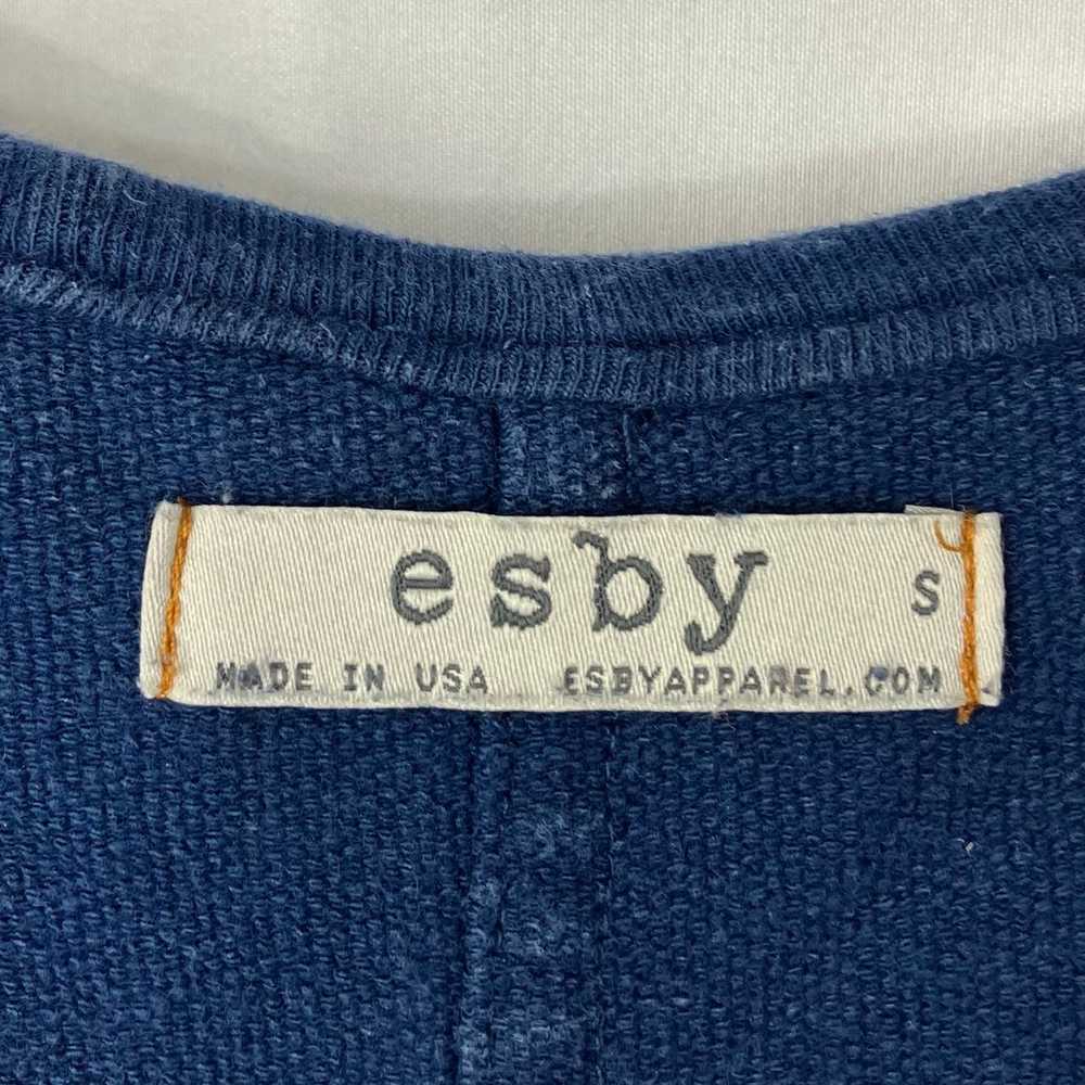 Esby Blue Cotton V Neck Sunset Pullover Top - image 4