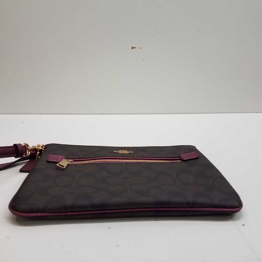 Coach Signature Gallery Pouch Brown Magenta - image 3