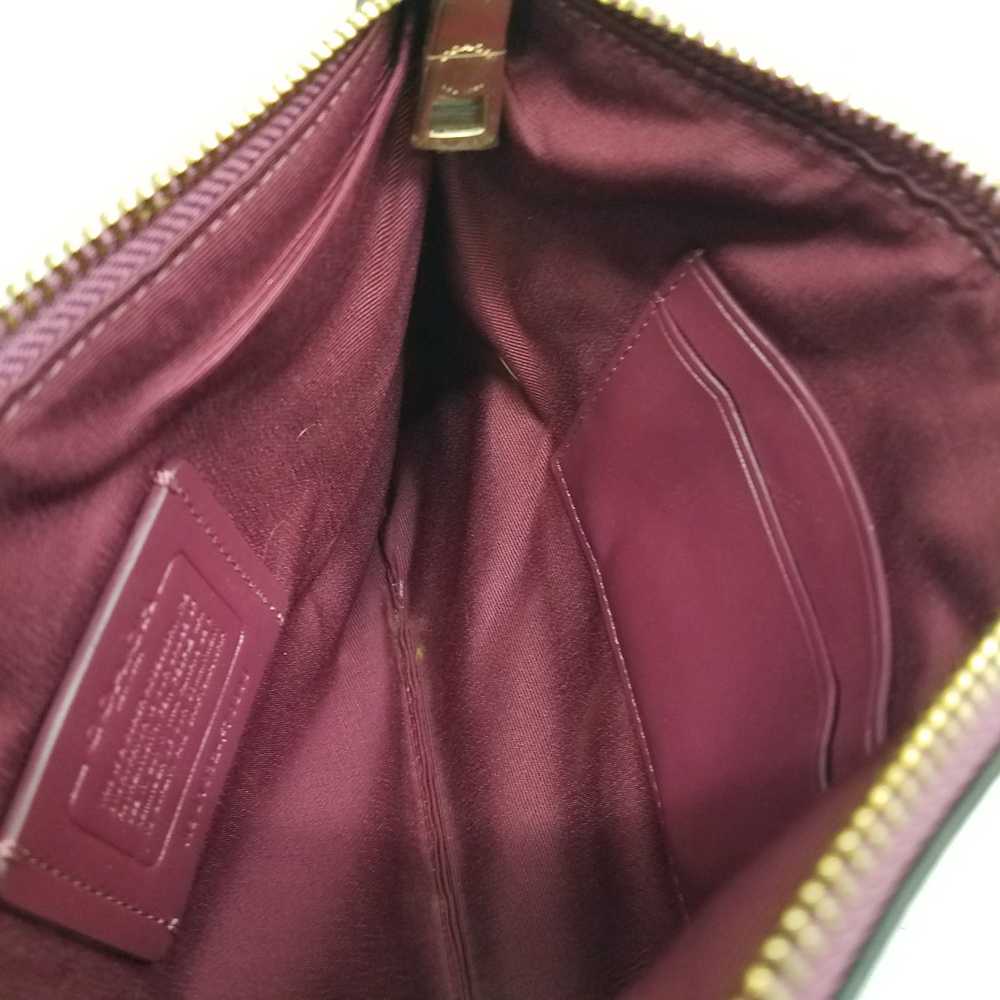 Coach Signature Gallery Pouch Brown Magenta - image 4