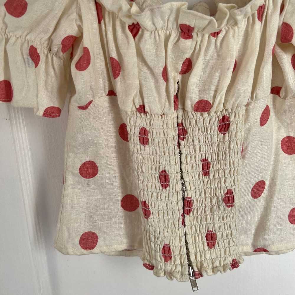 Reformation Polka Dot Linen Top in Andie - image 3