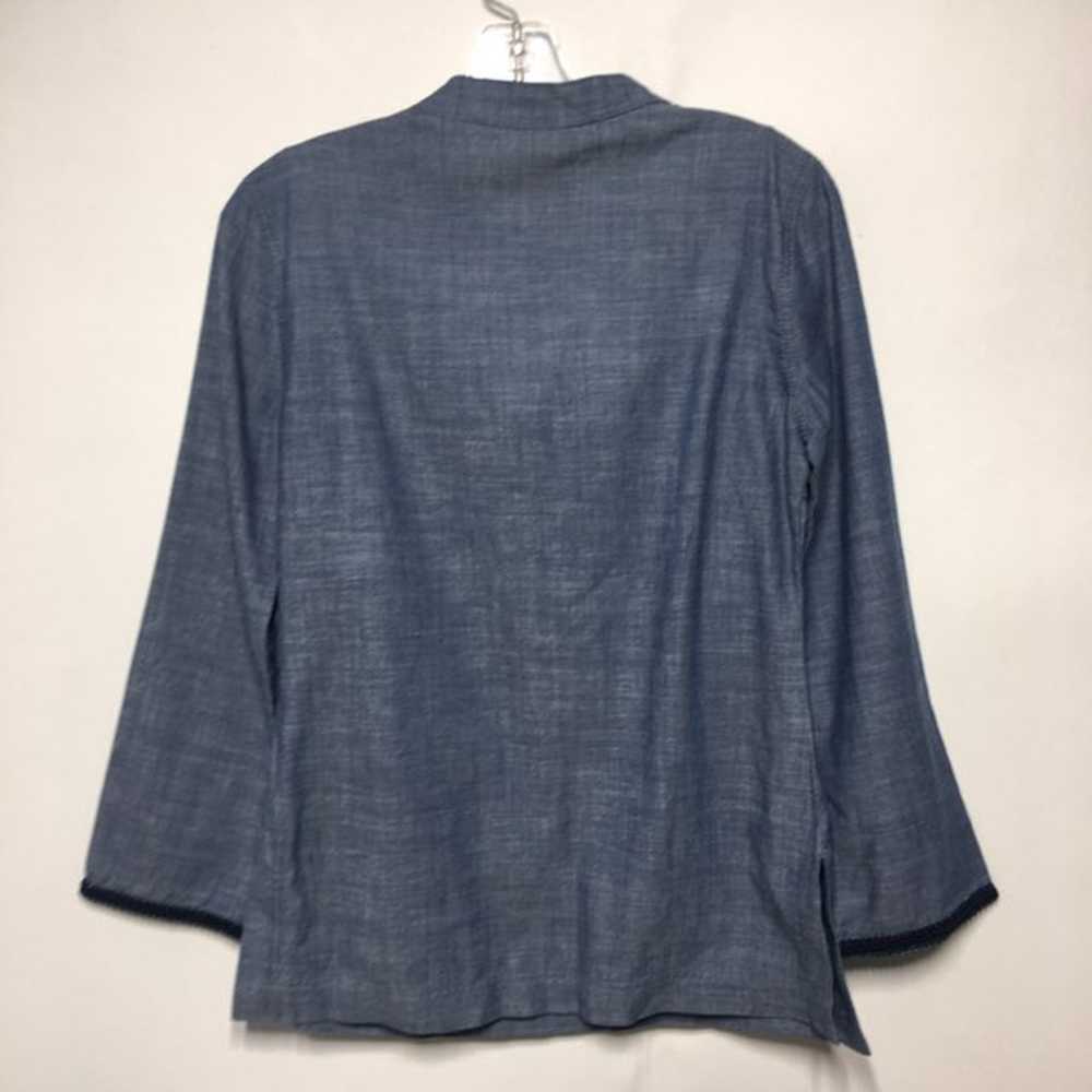 Tory Burch Chambray Embroidered Tunic Bl - image 3