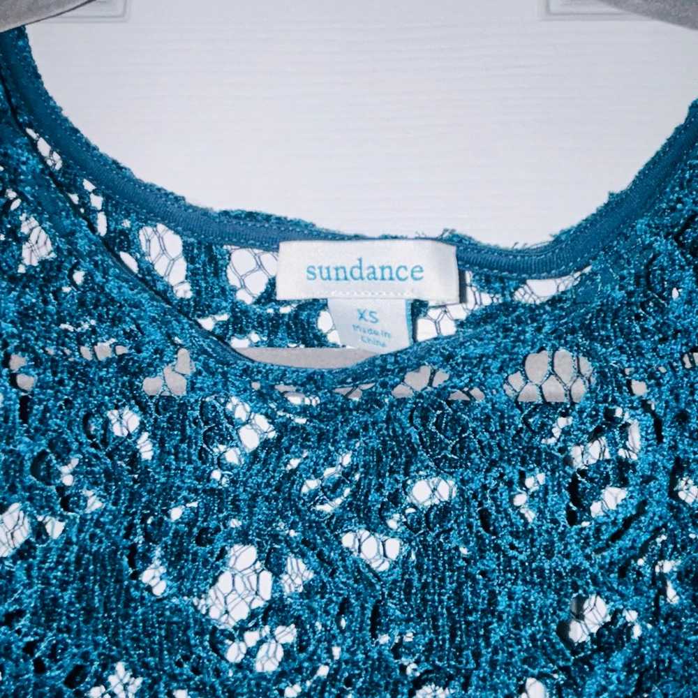 Sundance Ocean Blue Crushed Velvet Lace Victorian… - image 4