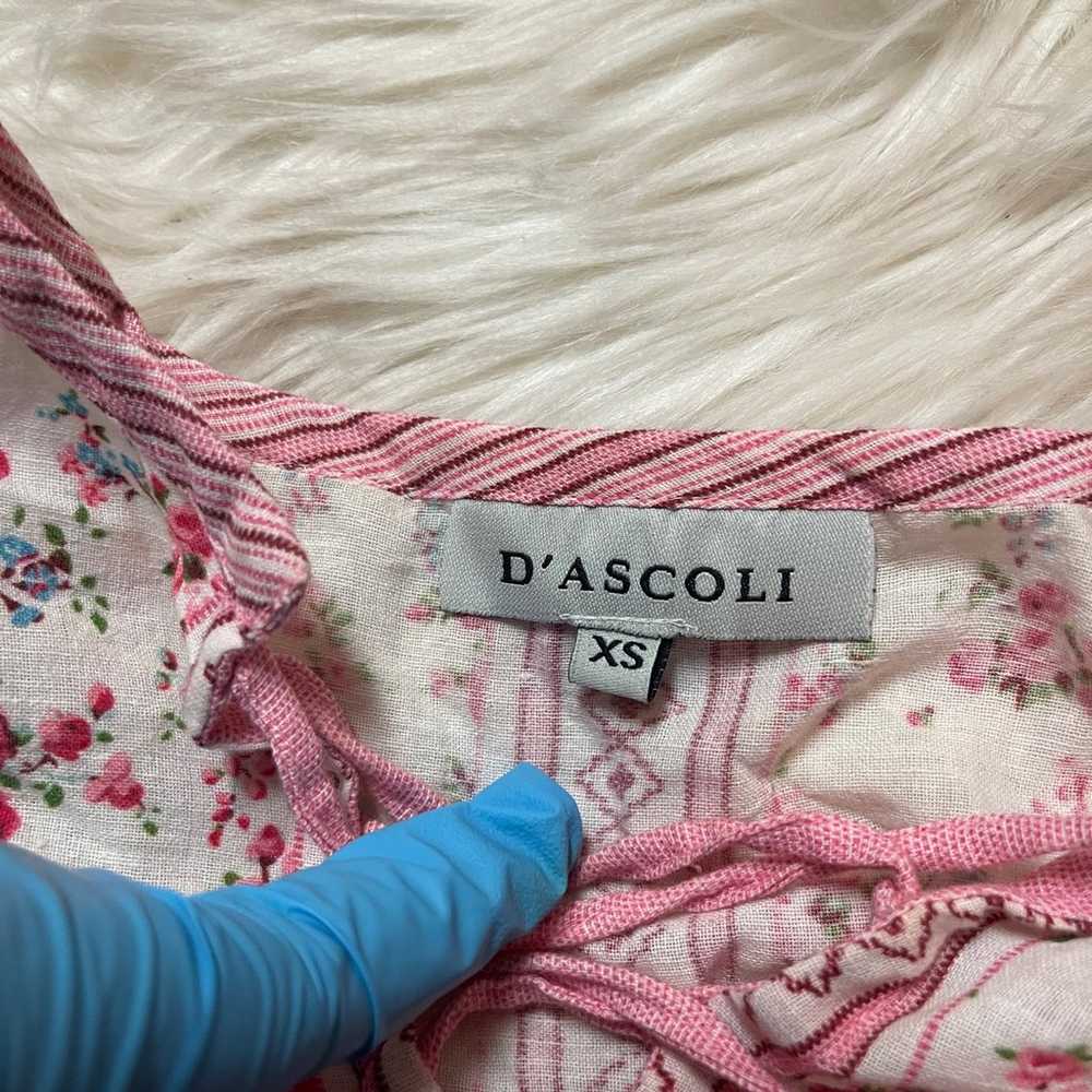 D’ascoli Zora khadi pink peasant sleeve lace up b… - image 6