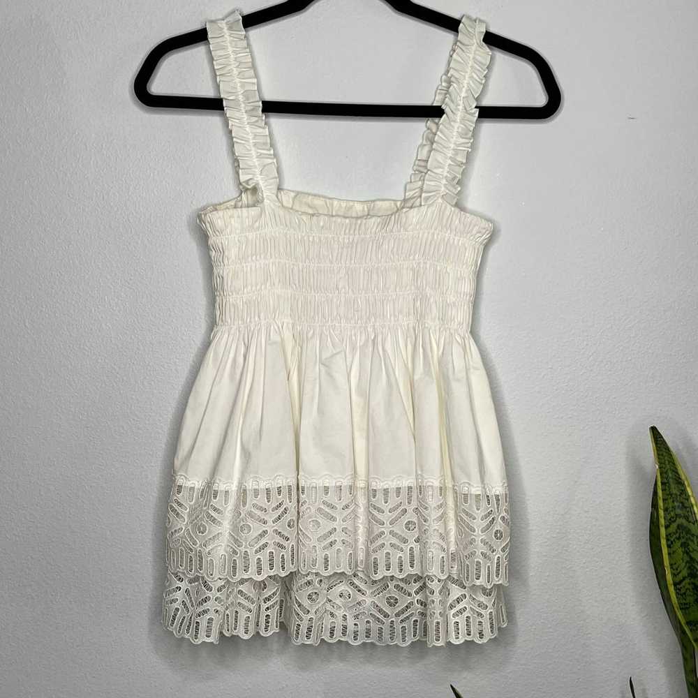 Tory Burch 'Georgette' White Smocked Embroidered … - image 3