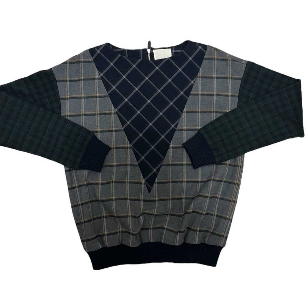 Band Of Outsiders Italy Plaid Color Block Long Sl… - image 4