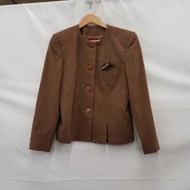 Sasson Vintage Brown Blazer Size 12/ 13 - image 1
