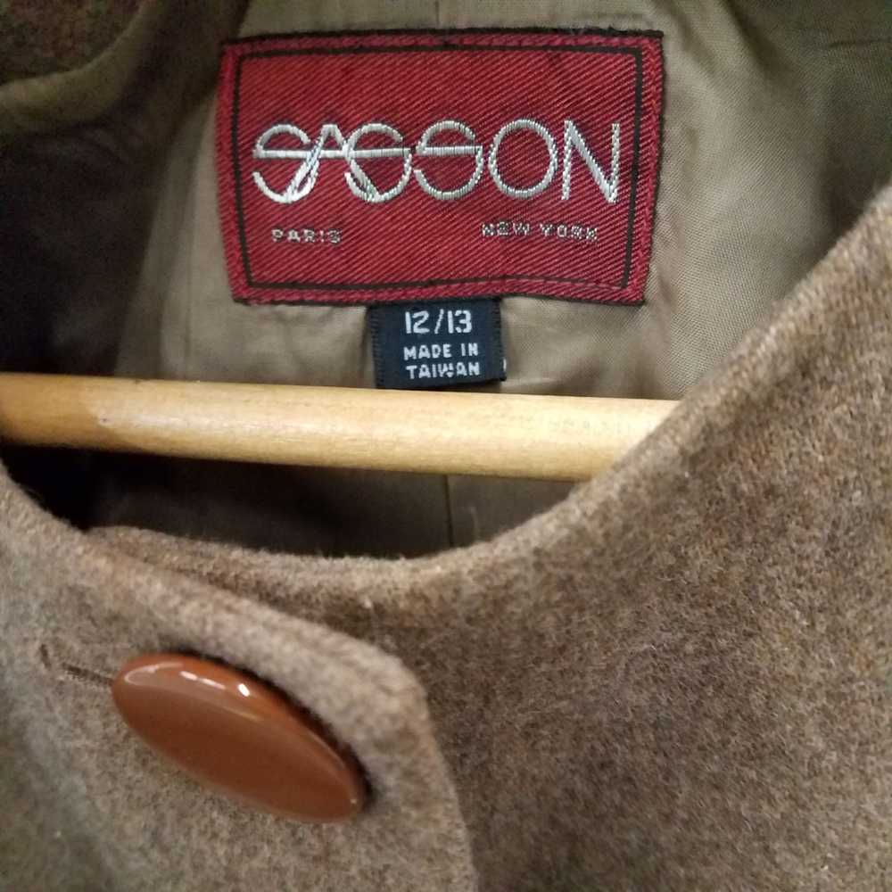 Sasson Vintage Brown Blazer Size 12/ 13 - image 3