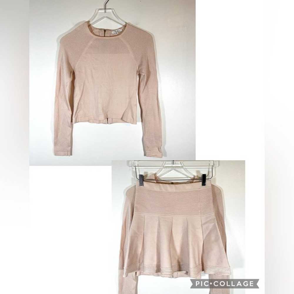 Revolve Parker Skirt and Blouse Set Blush Pink Kn… - image 1