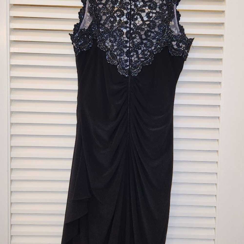 Cache Black Metallic Lace Keyhole Cocktail Dress - image 6