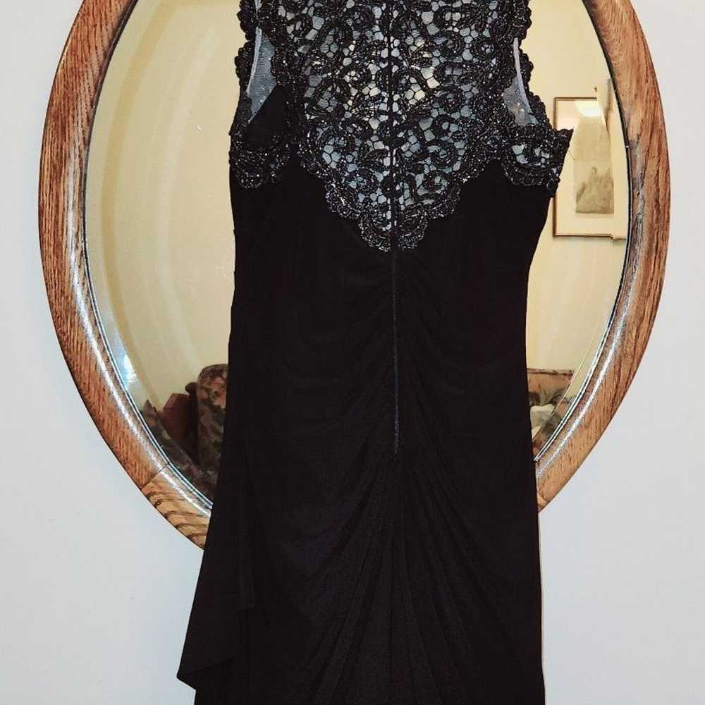 Cache Black Metallic Lace Keyhole Cocktail Dress - image 9