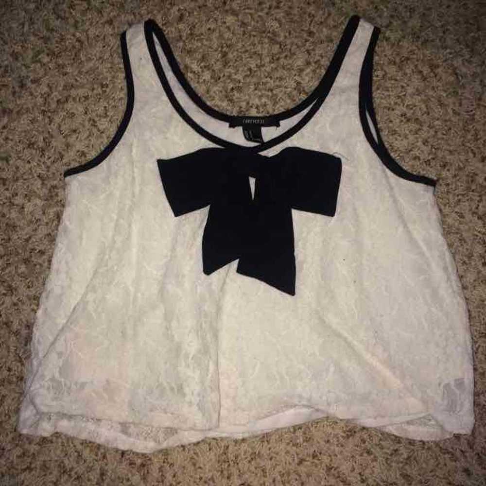 Flowy bow crop top - image 1
