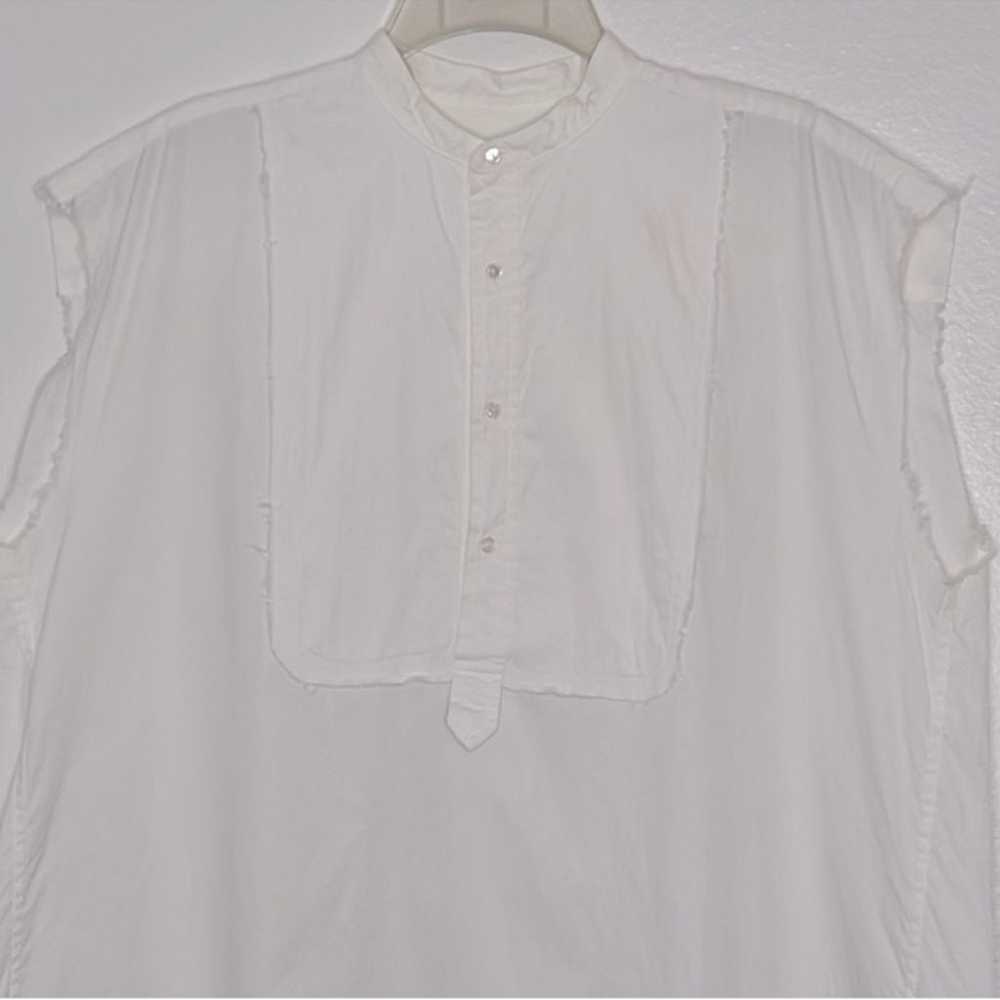 NILI LOTAN 100% Cotton White Sleeveless Frayed Ed… - image 2