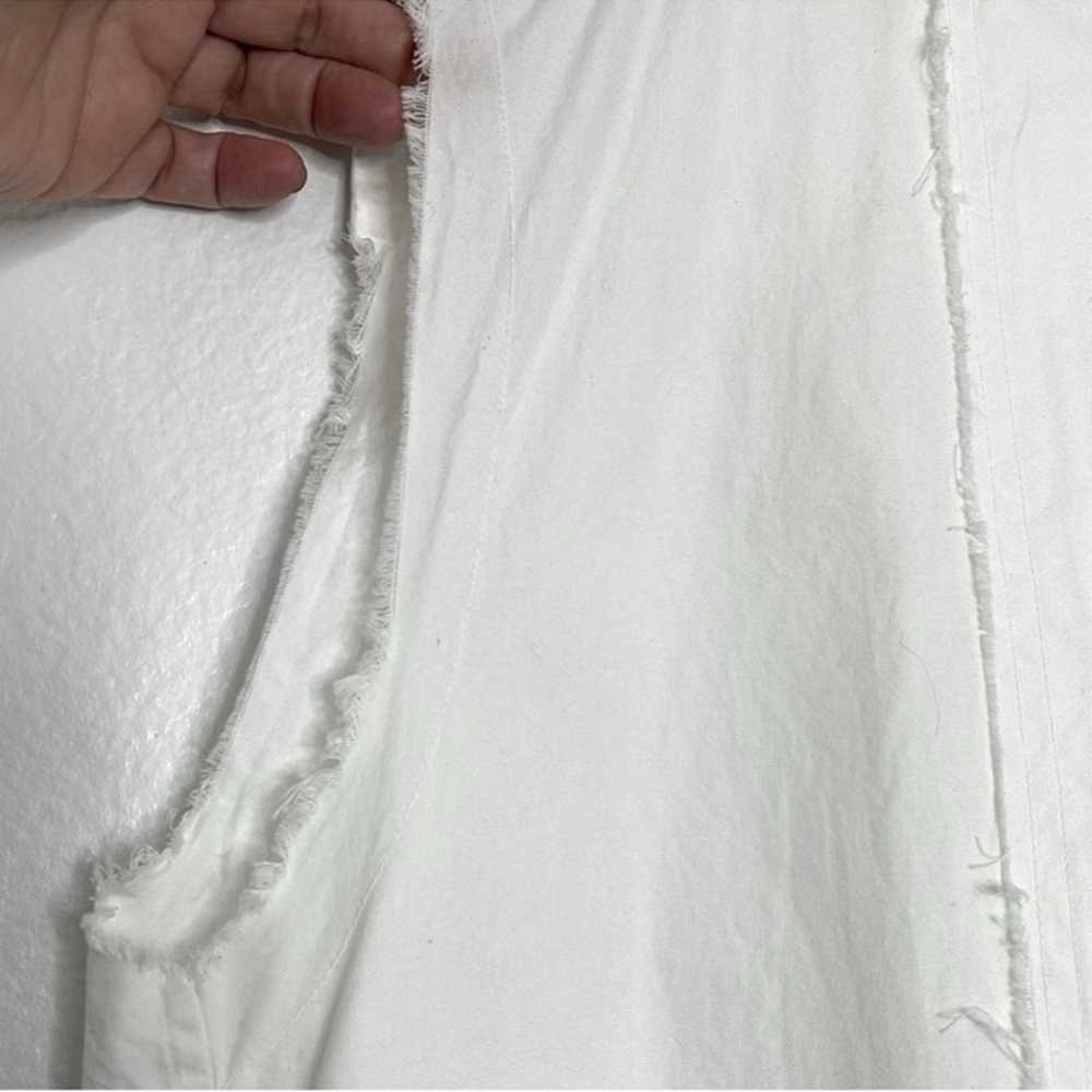 NILI LOTAN 100% Cotton White Sleeveless Frayed Ed… - image 3