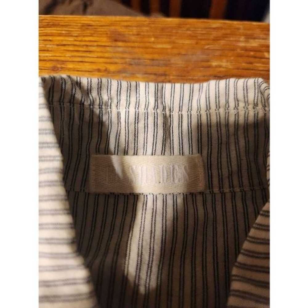 CP Shades button down linen/cotton blend striped … - image 2