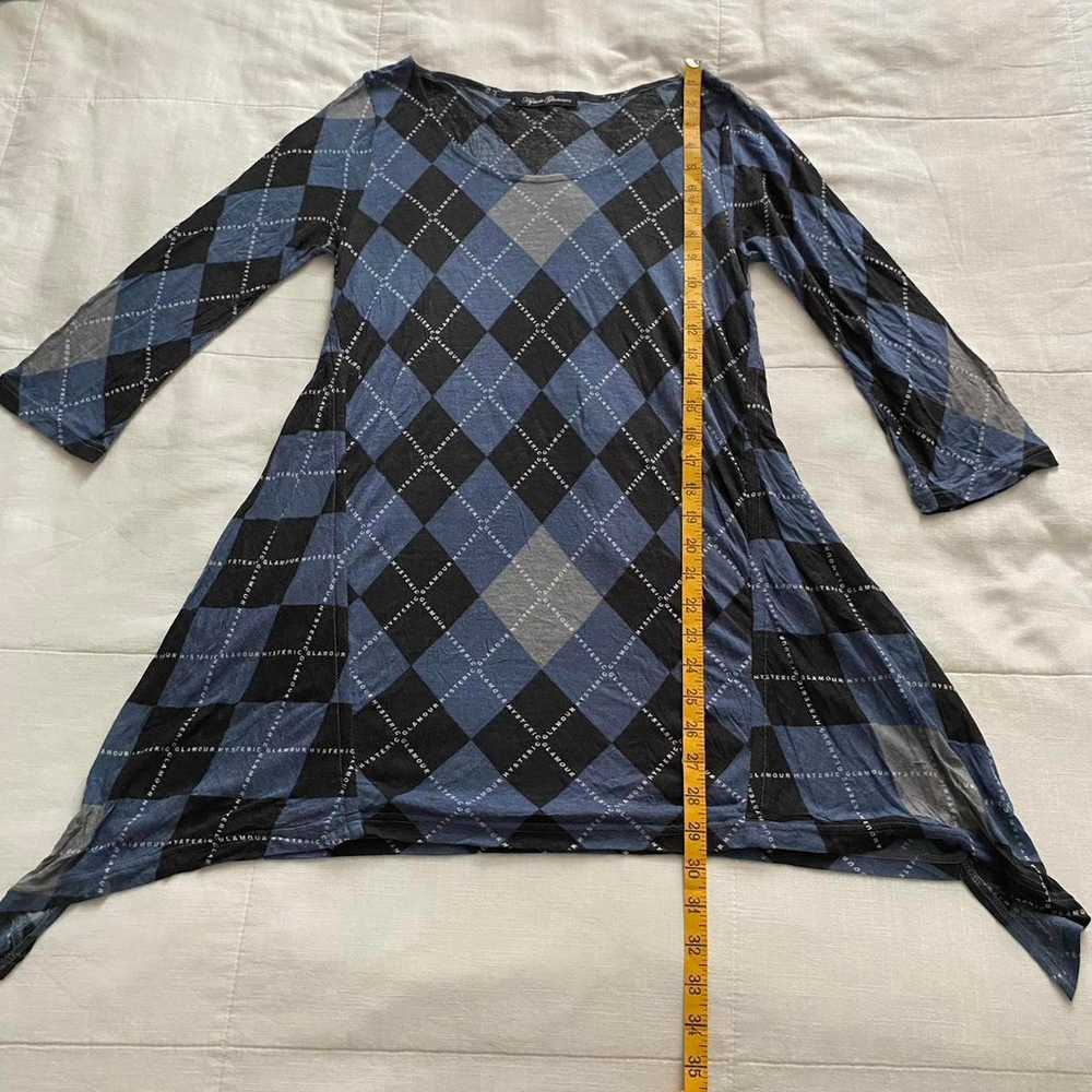 Hysteric Glamour Argyle Print Blue Top - image 6