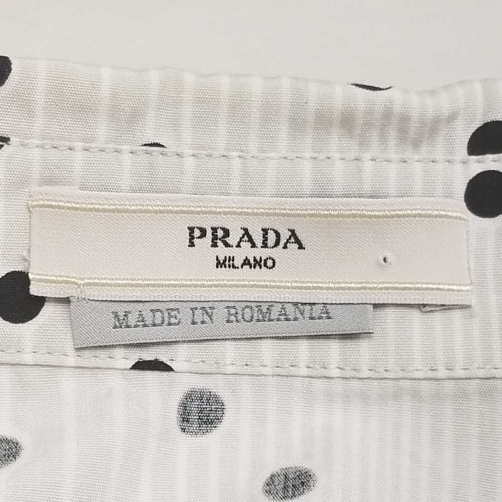 Prada Womens Black White Polka Dots Long Sleeve C… - image 3