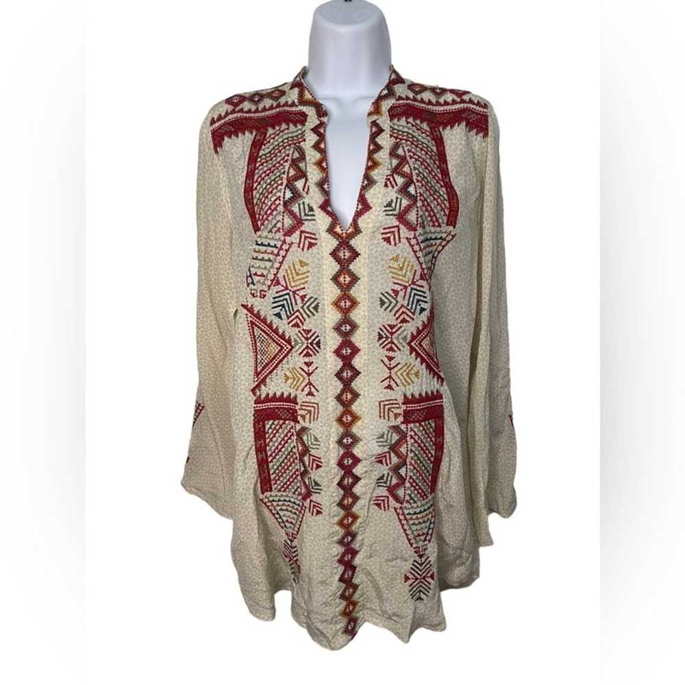 Biya Johnny Was Silk Embroidered Top Size Small - image 1