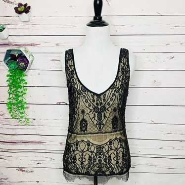 NWT Magali Pascal Black Beaded Camisole Blouse Top