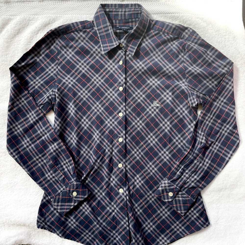 Burberry Nova Check Long Sleeve Shirt Women Vinta… - image 1