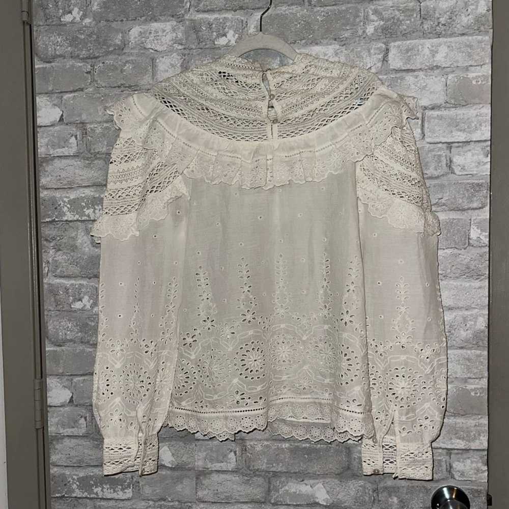 SEA new york Mock Neck Long Sleeve Blouse sz 4 #I2 - image 4