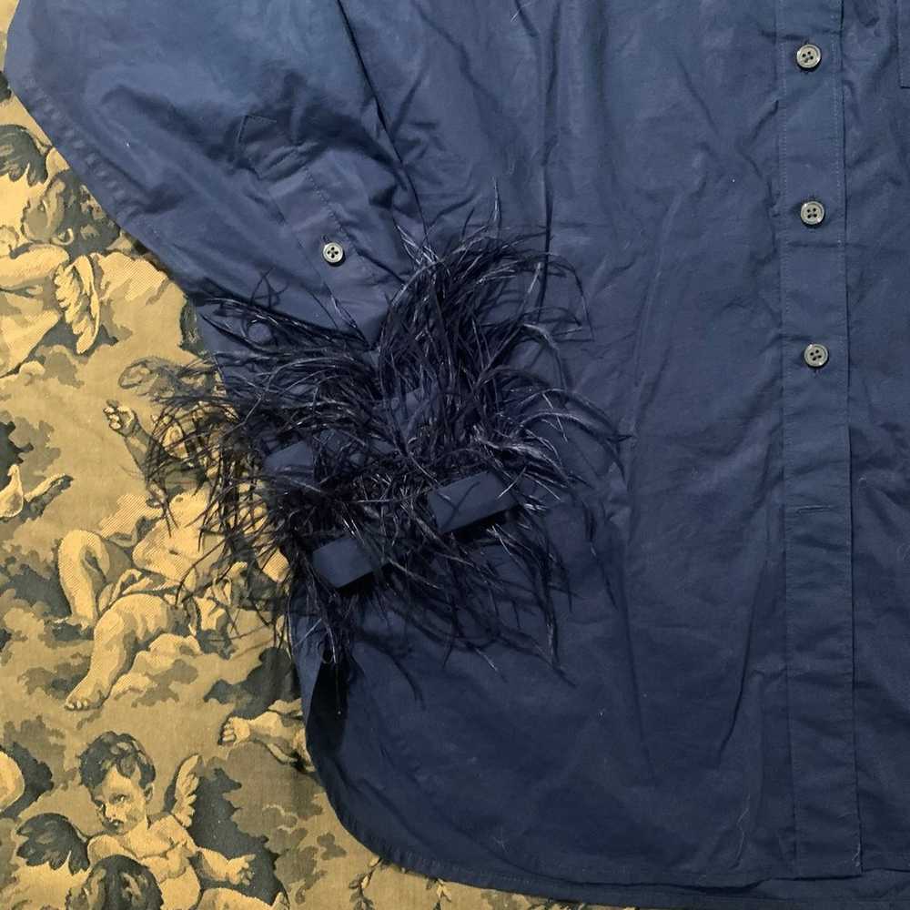 J crew navy feather cuff button up - image 3