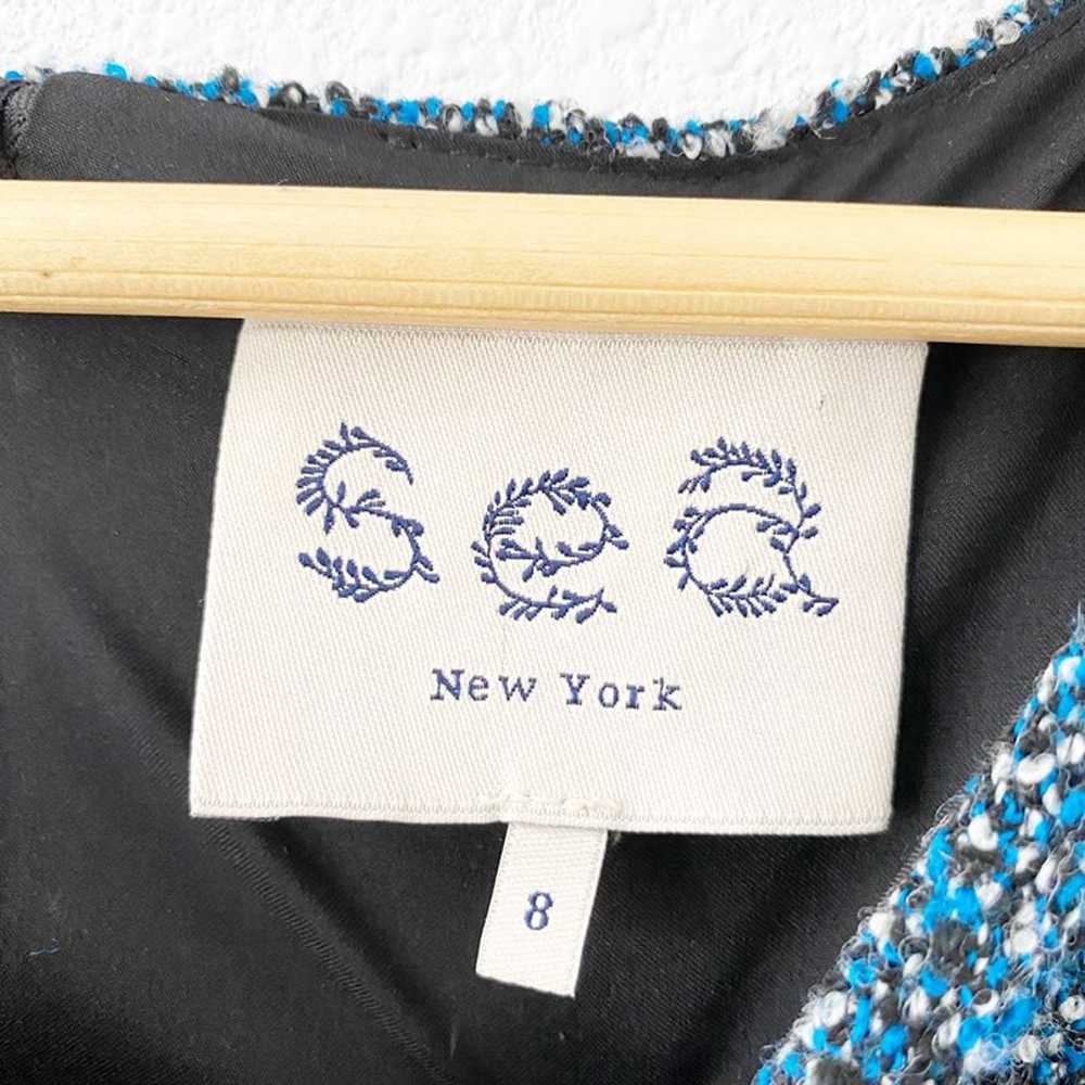 SEA New York Blue Black Color Block Tweed Dress - image 2