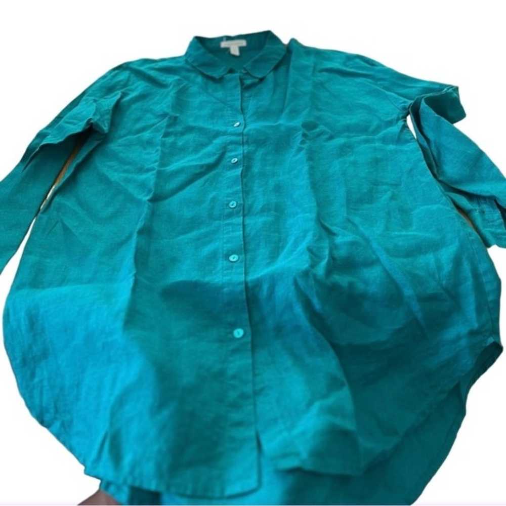 Eileen Fisher 100% organic linen blouse, size Med… - image 1