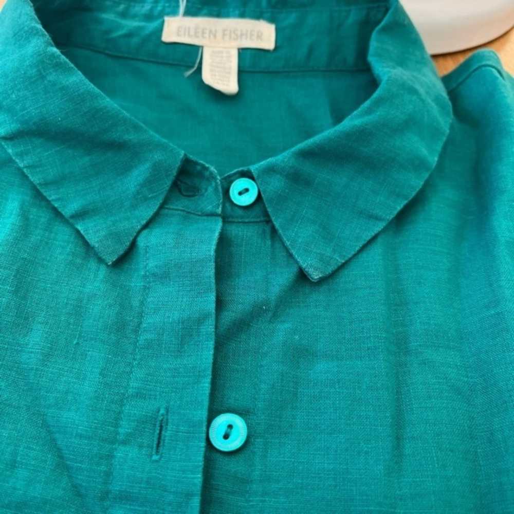 Eileen Fisher 100% organic linen blouse, size Med… - image 2