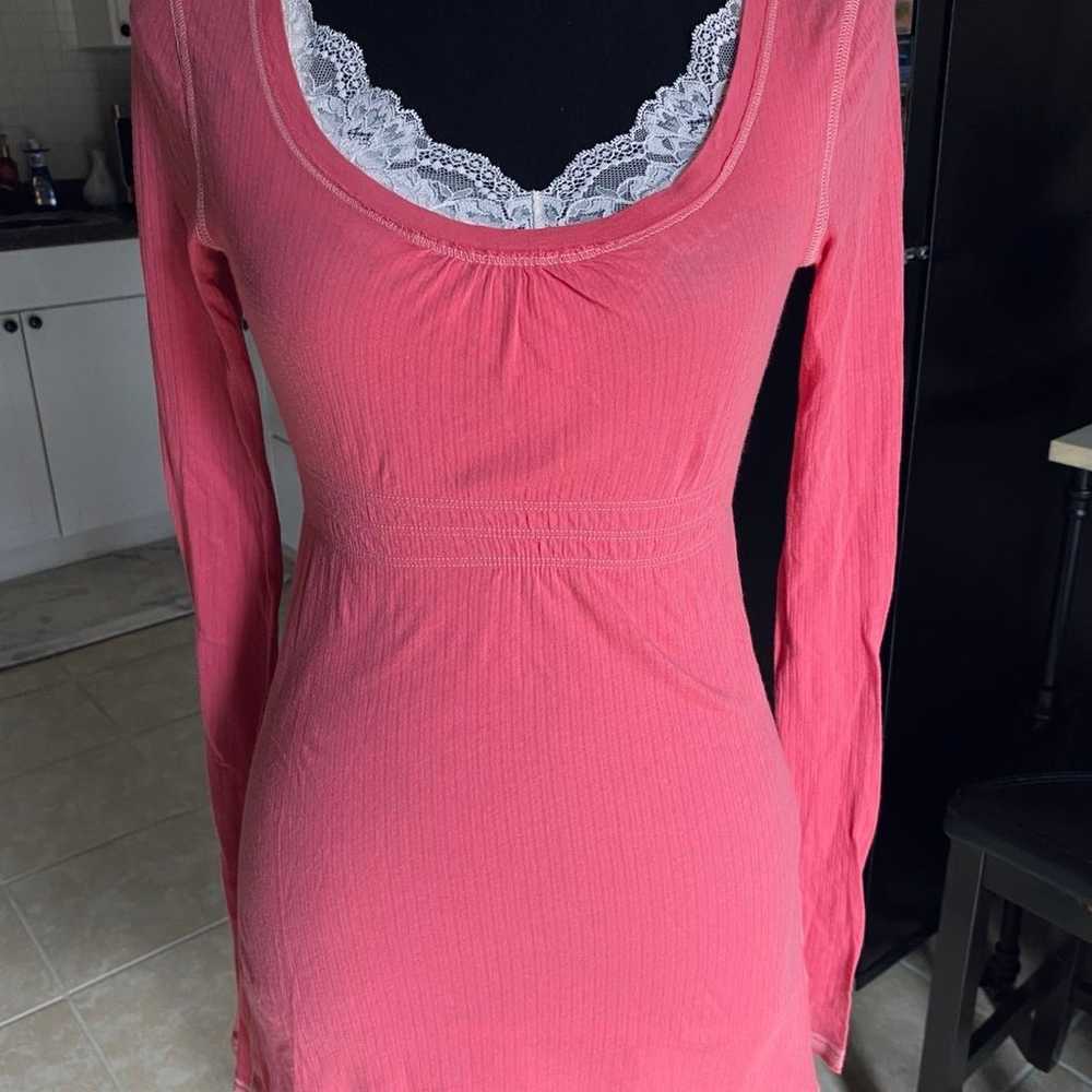 Y2k rare Abercrombie pink babydoll long sleeve to… - image 6